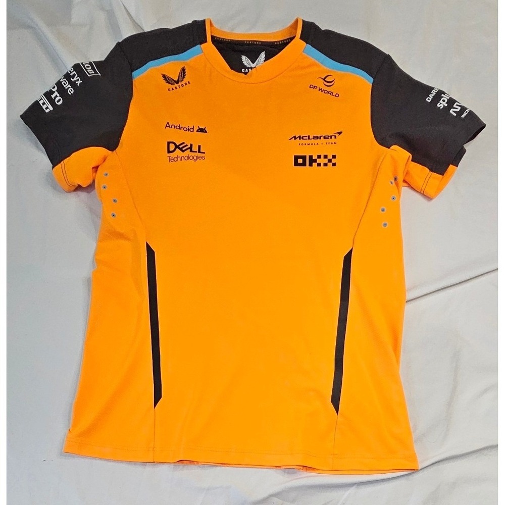 Castore McLaren Formula 1 Team Shirt Papaya Orange Grey Mens Small S F1 Racing